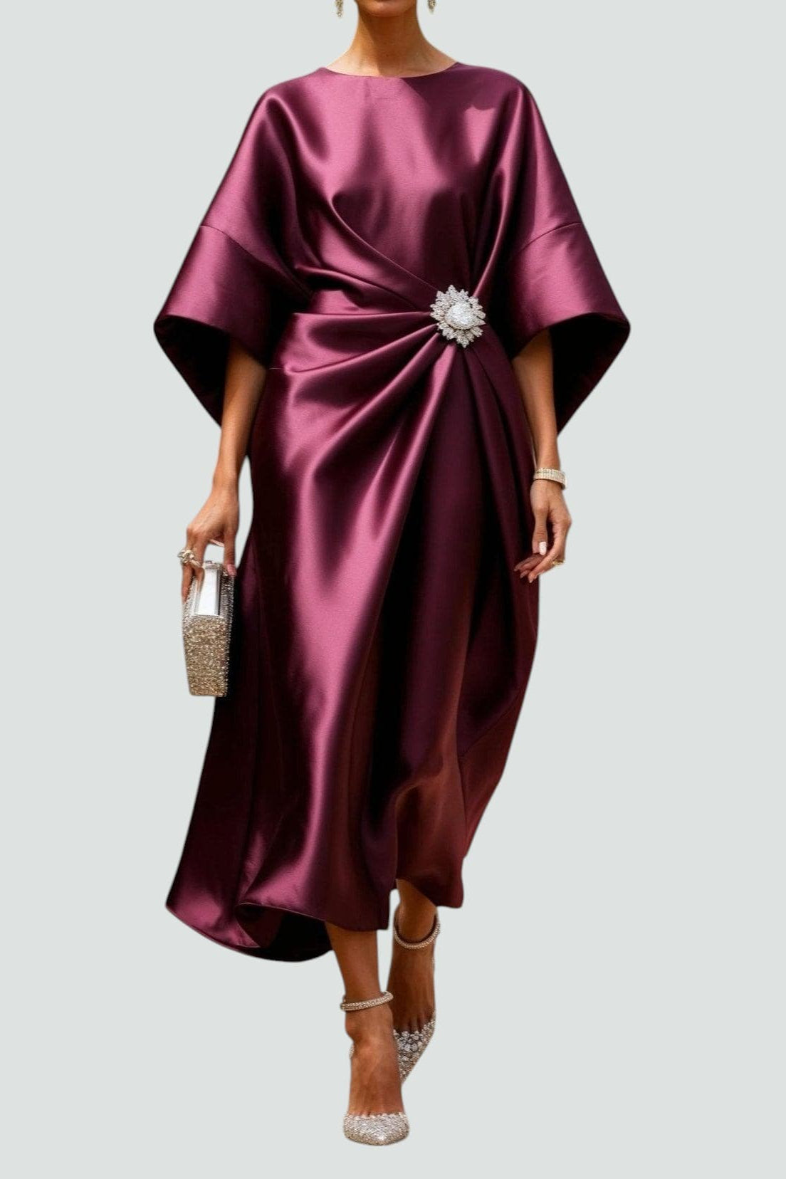 Leya™ | Vestido Brillo Satén