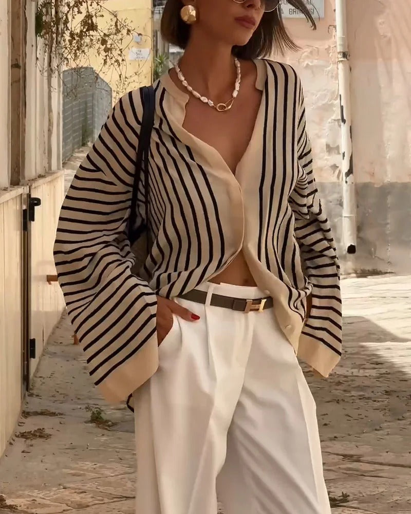 Lucía | Blusa de Rayas Elegante