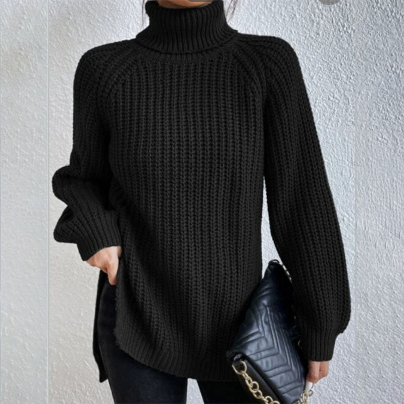 Éloïse™ | Suéter de Cuello Alto con Detalle de Abertura