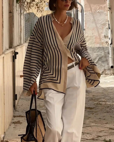 Lucía | Blusa de Rayas Elegante