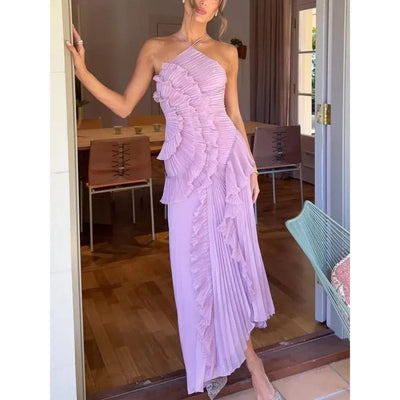 Isabella – Vestido largo con volantes