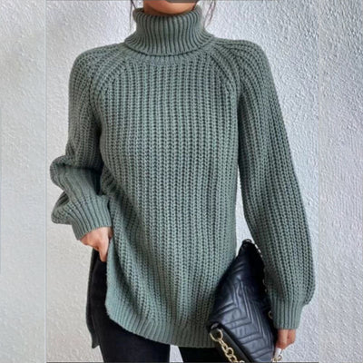 Éloïse™ | Suéter de Cuello Alto con Detalle de Abertura