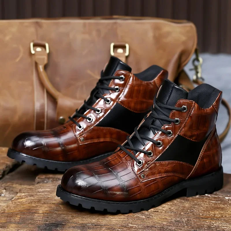 Rendell™ | Botas de piel de cocodrilo