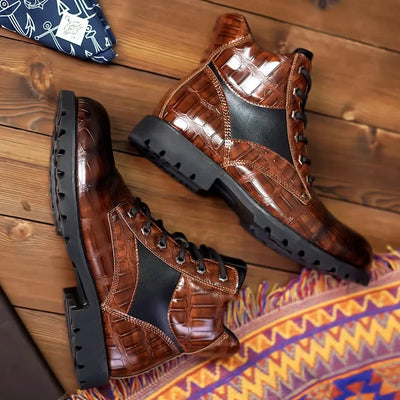 Rendell™ | Botas de piel de cocodrilo