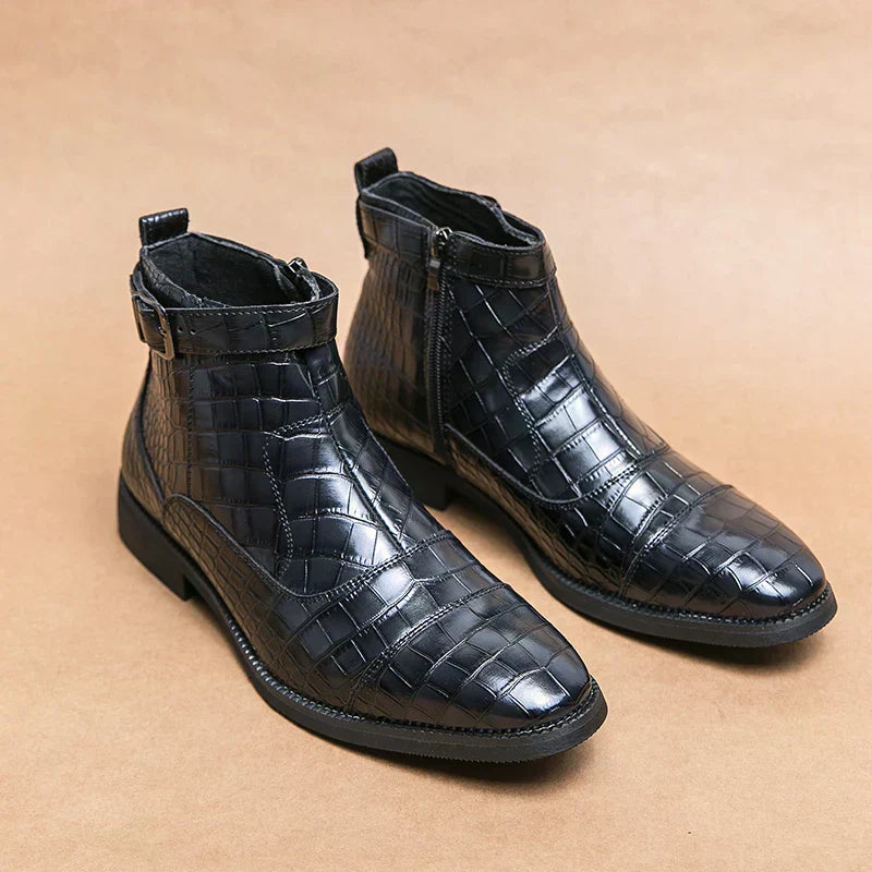 Dylan | Botines con Hebilla de Cuero Sintético