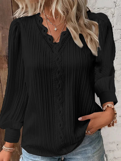 Yrsa™ | Blusa de Cuello en V con Detalles de Volantes