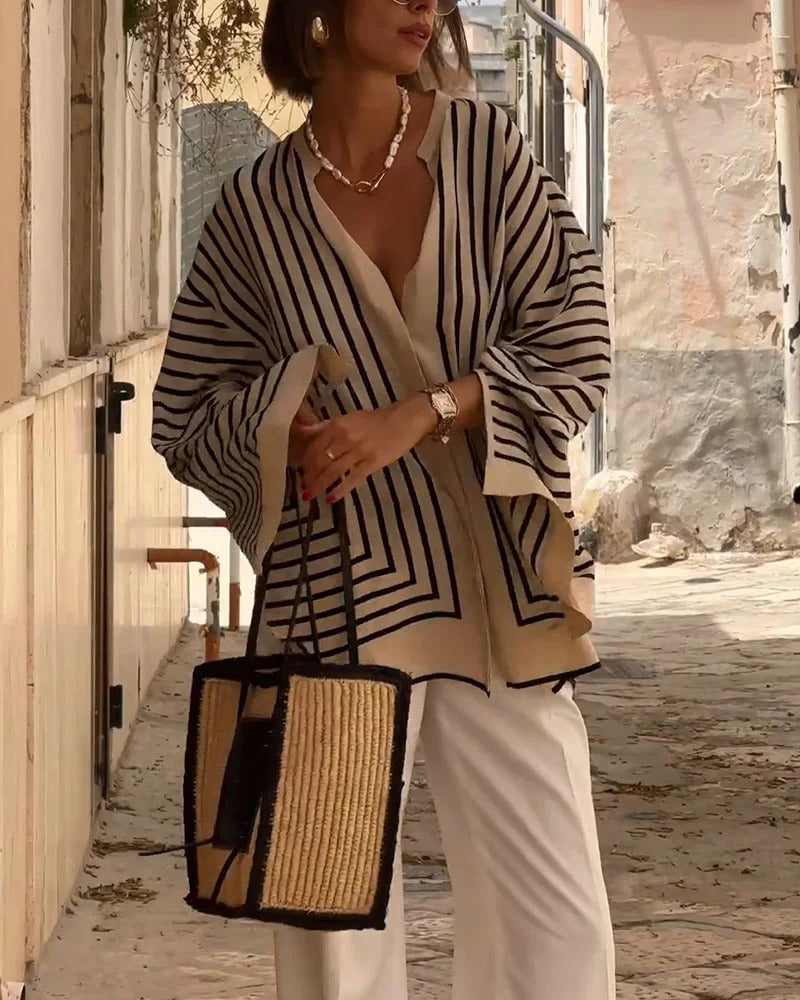 Lucía | Blusa de Rayas Elegante