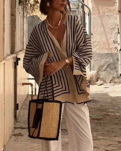 Lucía | Blusa de Rayas Elegante
