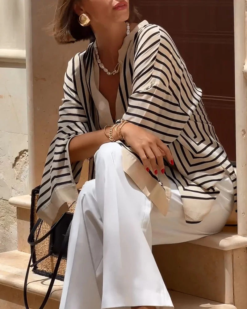 Lucía | Blusa de Rayas Elegante