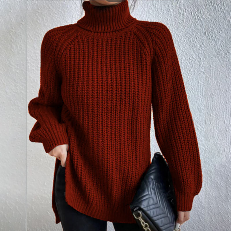 Éloïse™ | Suéter de Cuello Alto con Detalle de Abertura