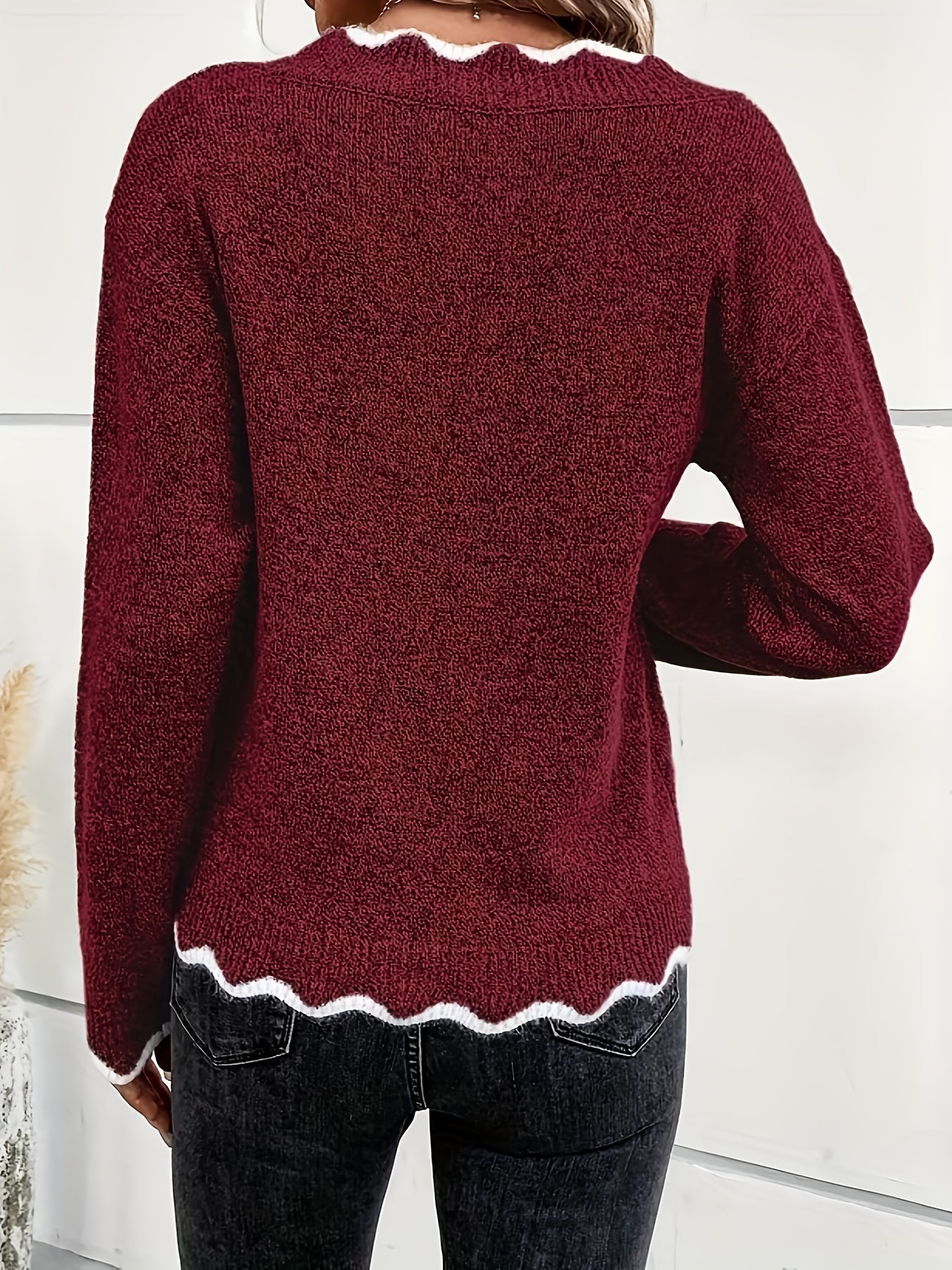 Éléonore™ | Suéter con Cuello en V y Detalles de Volantes