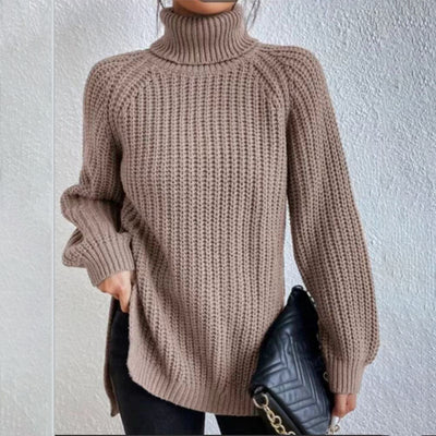Éloïse™ | Suéter de Cuello Alto con Detalle de Abertura