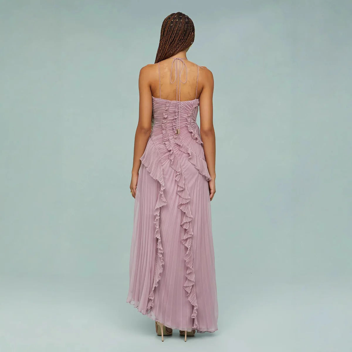 Isabella – Vestido largo con volantes